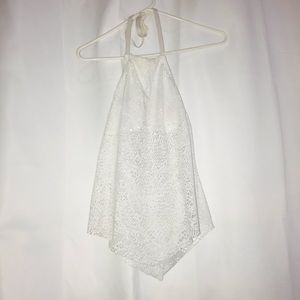 LAST DAY White Crochet Tankini Halter Top